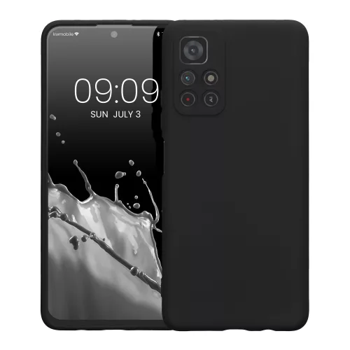 Kwmobile tok Xiaomi Redmi Note 11S 5G/Poco M4 Pro 5G telefonhoz, szilikon, fekete, 57925.47
