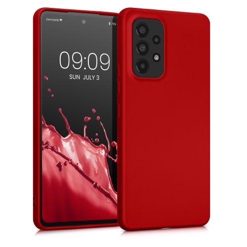 Kwmobile tok Samsung Galaxy A53 5G telefonhoz, szilikon, piros, 57958.36