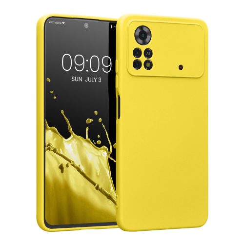 Kwmobile tok Xiaomi Poco X4 Pro 5G telefonhoz, szilikon, sárga, 57983.165