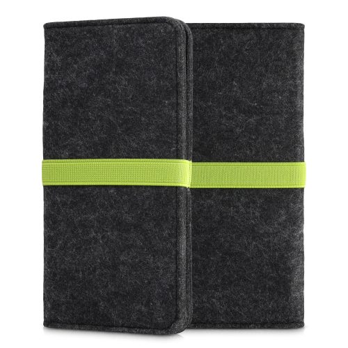 Kwmobile Universal Cover XL méret - 6,8 hüvelyk, mikroszálas, szürke/zöld, 58046.03