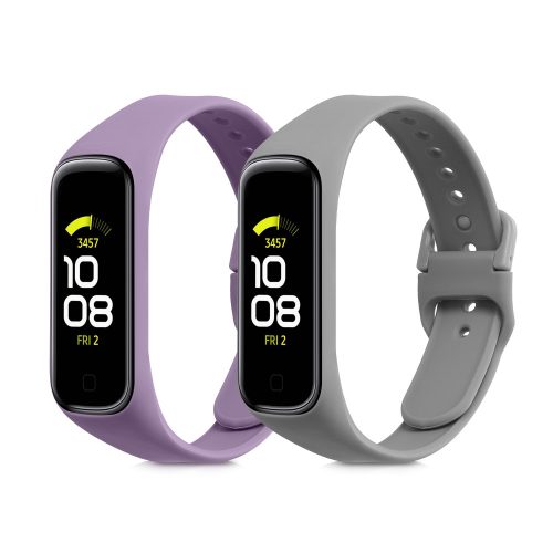 2 db pánt készlet Samsung Galaxy Fit 2, Kwmobile, szürke/lila, szilikon, 53962.06