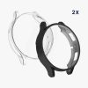 2 db tok készlet Samsung Galaxy Watch 4 (40 mm), Kwmobile, fekete/átlátszó, szilikon, 56188.02 telefonhoz