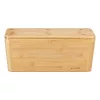 Cutie organizator cabluri XL Navaris, 39.4x16x16 cm, capac magnetic, management cabluri, maro, bambus