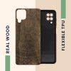 Kwmobile tok Samsung Galaxy A12 készülékhez, fa, barna, 55092.03
