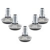 5 láb készlet irodai szék rúdhoz 10 mm, Kwmobile, ezüst/fekete, acél, 56093.05