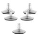 5 láb készlet irodai szék rúdhoz 10 mm, Kwmobile, ezüst/fekete, acél, 56093.03