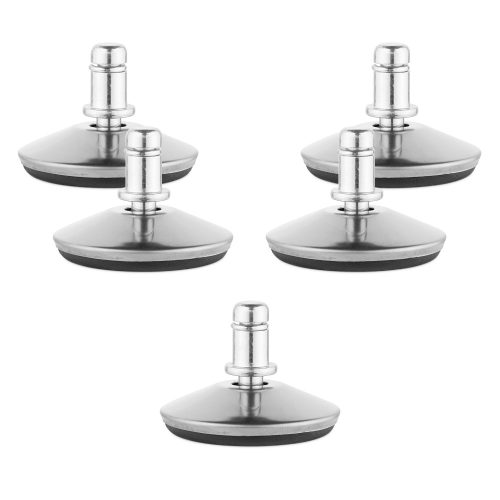 5 láb készlet irodai szék rúdhoz 11 mm, Kwmobile, ezüst/fekete, acél, 56094.03