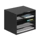 Organizator documente Navaris, 33x24.5x26 cm, rafturi reglabile, birou, negru, MDF/bambus