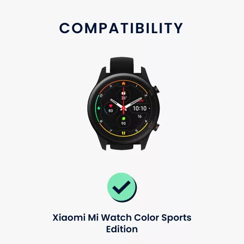 2 db szíjkészlet Xiaomi Mi Watch/Mi Watch Color Sport, Kwmobile, fekete/kék, szilikon, 58466.01