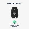 Peugeot/Citroen 3 gombos autókulcs burkolat - Smart Key, Kwmobile, fekete/arany, szilikon, 58603.01