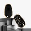 Peugeot/Citroen 3 gombos autókulcs burkolat - Smart Key, Kwmobile, fekete/arany, szilikon, 58603.01