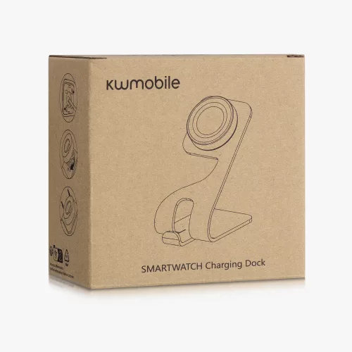 Dokkolóállvány Huami Amazfit Bip U/Amazfit Pop Pro/Amazfit T-Rex Pro, Kwmobile, fekete/ezüst, fém, 58727.01