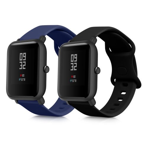 db pánt készlet Huami Amazfit Bip S/Amazfit Bip S Lite, Kwmobile, fekete/kék, szilikon, 58717.01