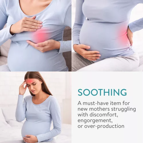 Set 2 Perne gel pentru alaptare Navaris, 19.7x16.5 cm, utilizare calda/rece, roz, 52153.04