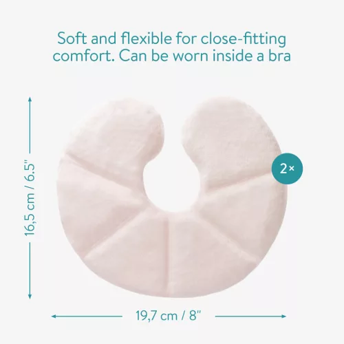 Set 2 Perne gel pentru alaptare Navaris, 19.7x16.5 cm, utilizare calda/rece, roz, 52153.04