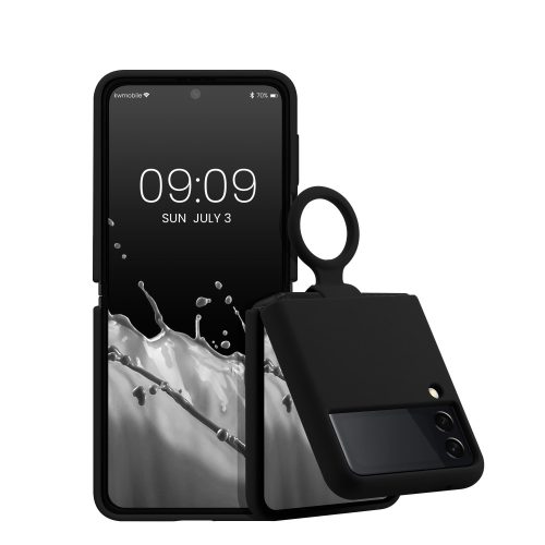kwmobile tok Samsung Galaxy Z Flip 3 telefonhoz, szilikon, fekete, 58783.01