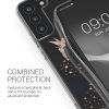 Kwmobile tok Samsung Galaxy S22 Plus készülékhez, szilikon, átlátszó/arany, 58795.01