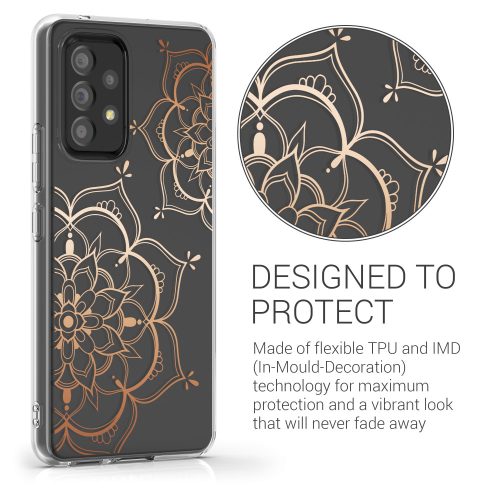 Kwmobile tok Samsung Galaxy A53 5G telefonhoz, szilikon, átlátszó/rózsaszín, 58800.02