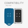 Autókulcs tok Renault 4 gomboshoz - Smart Key, Kwmobile, kék, szilikon, 48035.228