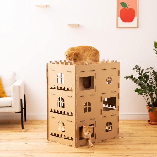 Ház macskáknak Navaris, karton, barna, 58836.01