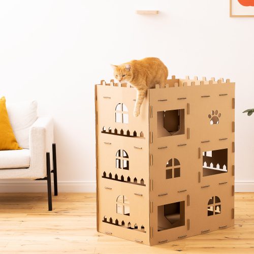 Ház macskáknak Navaris, karton, barna, 58836.01