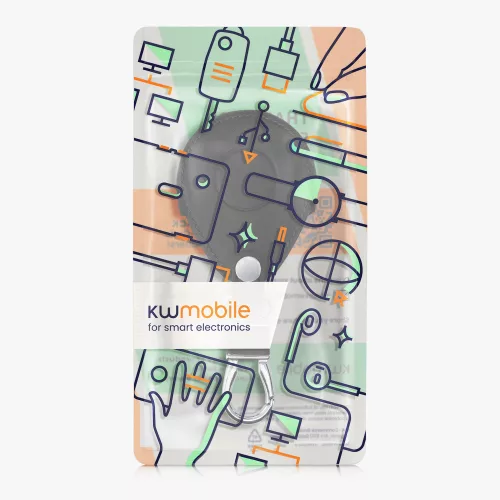 Motorkerékpár kulcstartó Harley Davidsonhoz, Kwmobile, fekete/fehér, ökológiai bőr, 58826.03