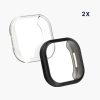 2 db Kwmobile tok készlet Fitbit Versa 4/Sense 2 telefonhoz, szilikon, fekete/átlátszó, 58874.01