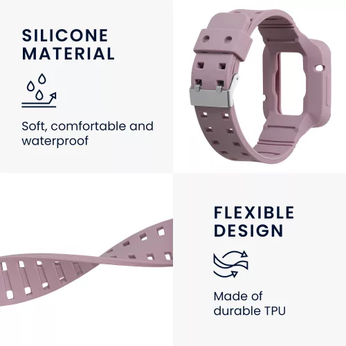 Szíj Xiaomi Mi Watch Lite/Redmi Watchhoz, Kwmobile, lila, szilikon, 58886.192