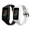 2 db pánt készlet Huawei Band 7/Band 6/Honor Band 6, Kwmobile, fekete/fehér, szilikon, 58914.02