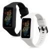 2 db pánt készlet Huawei Band 7/Band 6/Honor Band 6, Kwmobile, fekete/fehér, szilikon, 58914.02