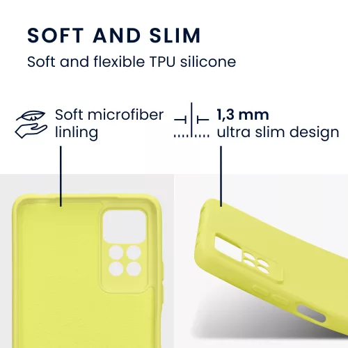 Kwmobile tok Xiaomi Redmi Note 11 Pro/Redmi Note 11 Pro 5G telefonhoz, szilikon, sárga, 57919.165