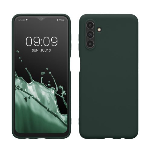 Kwmobile tok Samsung Galaxy A04s-hez, sötétzöld, szilikon, 58921.169