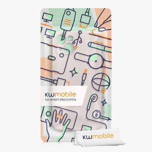 Kwmobile tok Apple iPhone 13 telefonhoz, szilikon, krémszínű, 58954.225