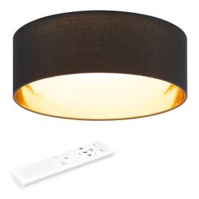   Plafoniera LED Navaris, 32 cm, telecomanda, fara efect de stele, negru/auriu, plastic/metal