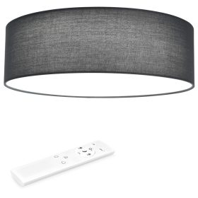   Plafoniera LED Navaris, 32 cm, telecomanda, 22W, 25000h, gri/gri inchis, policarbonat/textil/metal