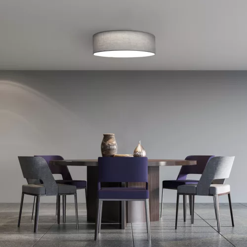 Plafoniera LED tavan Navaris, 22W, diametru 32 cm, telecomanda, gri/gri deschis, plastic/metal