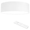 Plafoniera LED tavan Navaris, 22W, diametru 32 cm, telecomanda, 25000h, alb, textil/metal