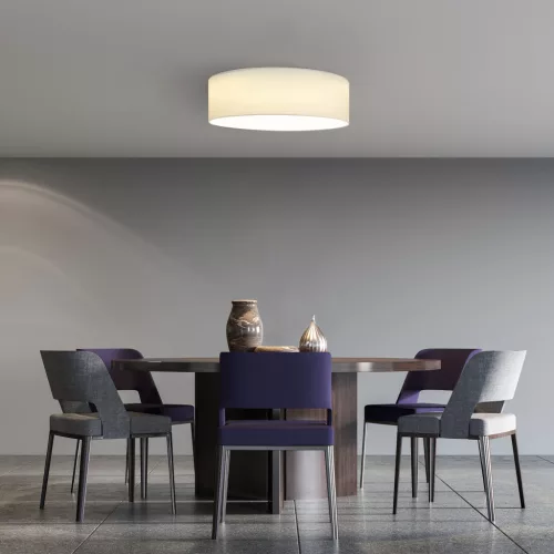 Plafoniera LED tavan Navaris, 22W, diametru 32 cm, telecomanda, 25000h, alb, textil/metal