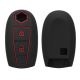 Autós kulcstartó tok Suzuki 2 gomboshoz - Keyless Go, Kwmobile, fekete/piros, szilikon, 47668.03