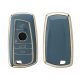 Autókulcs fedél BMW 3 gombokhoz, Kwmobile, kék/arany, szilikon, 56009.03