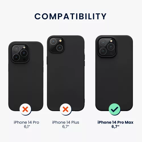 Kwmobile tok Apple iPhone 14 Pro Max telefonhoz, szilikon, fekete, 59074.01