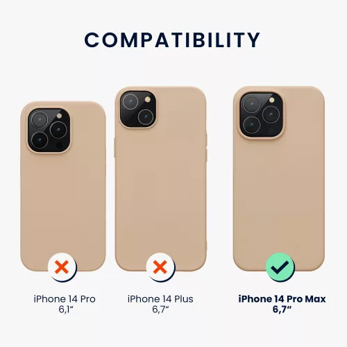 Kwmobile tok Apple iPhone 14 Pro Max telefonhoz, szilikon, krémszínű, 59074.154