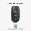 Autókulcs huzat VW/Skoda/Seat 3 gombos, Kwmobile, fekete/ezüst, szilikon, 56008.05