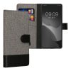 Kwmobile tok Xiaomi Redmi Note 12 Pro 5G-hez, szürke/fekete, textil/szilikon, 60736.22