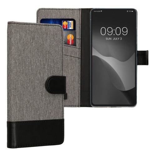 Kwmobile tok Xiaomi Redmi Note 12 Pro 5G-hez, szürke/fekete, textil/szilikon, 60736.22