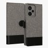 Kwmobile tok Xiaomi Redmi Note 12 Pro 5G-hez, szürke/fekete, textil/szilikon, 60736.22