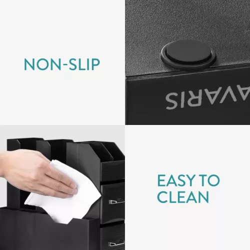 Kávéfőző tartó szett, 3 fiókkal 48 Nespresso kapszulához és 2 fiókos tároló fogyóeszközökhöz, fekete, 60824.01