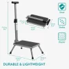 Scaun pliabil cu maner antiderapant Navaris, suport 150kg, metal, 60999.01
