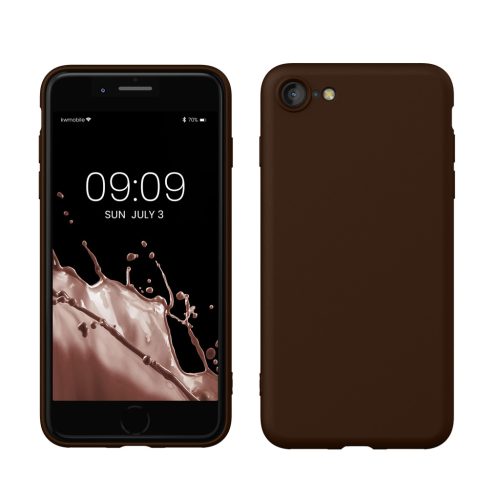 Kwmobile tok Apple iPhone SE (2022)/iPhone SE (2020)/iPhone 8 készülékhez, barna, szilikon, 49979.247