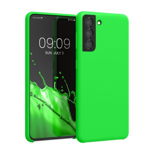 Kwmobile tok Samsung Galaxy S21 készülékhez, zöld, szilikon, 54056.44